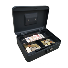 Custom factory high quality  3 numbers combination lock money storage cash box with cash tray 10 Inch